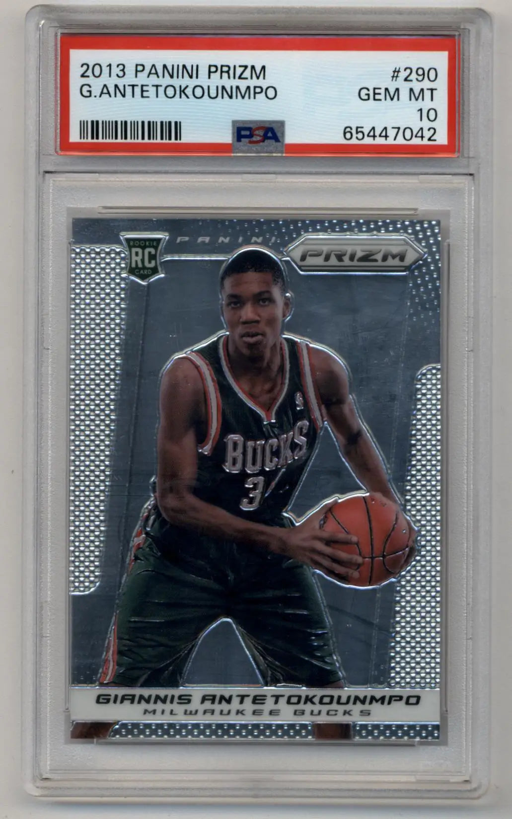 PSA-graded Giannis Antetokounmpo 2013-14 Panini Prizm Rookie PSA 10 Gem Mint card