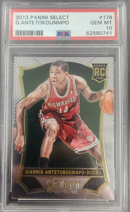 PSA-graded Giannis Antetokounmpo 2013 Select #178 Gem Mint rookie trading card