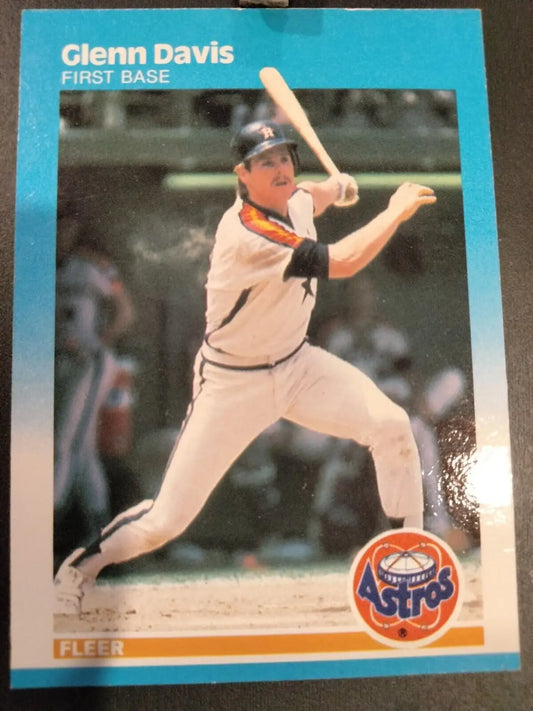 Glenn Davis 1987 Fleer Baseball Card 55 featuring Houston Astros player Glenn Davis