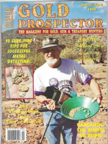 Gold Prospector March April 1998 magazine featuring El Nino and gold findings tips