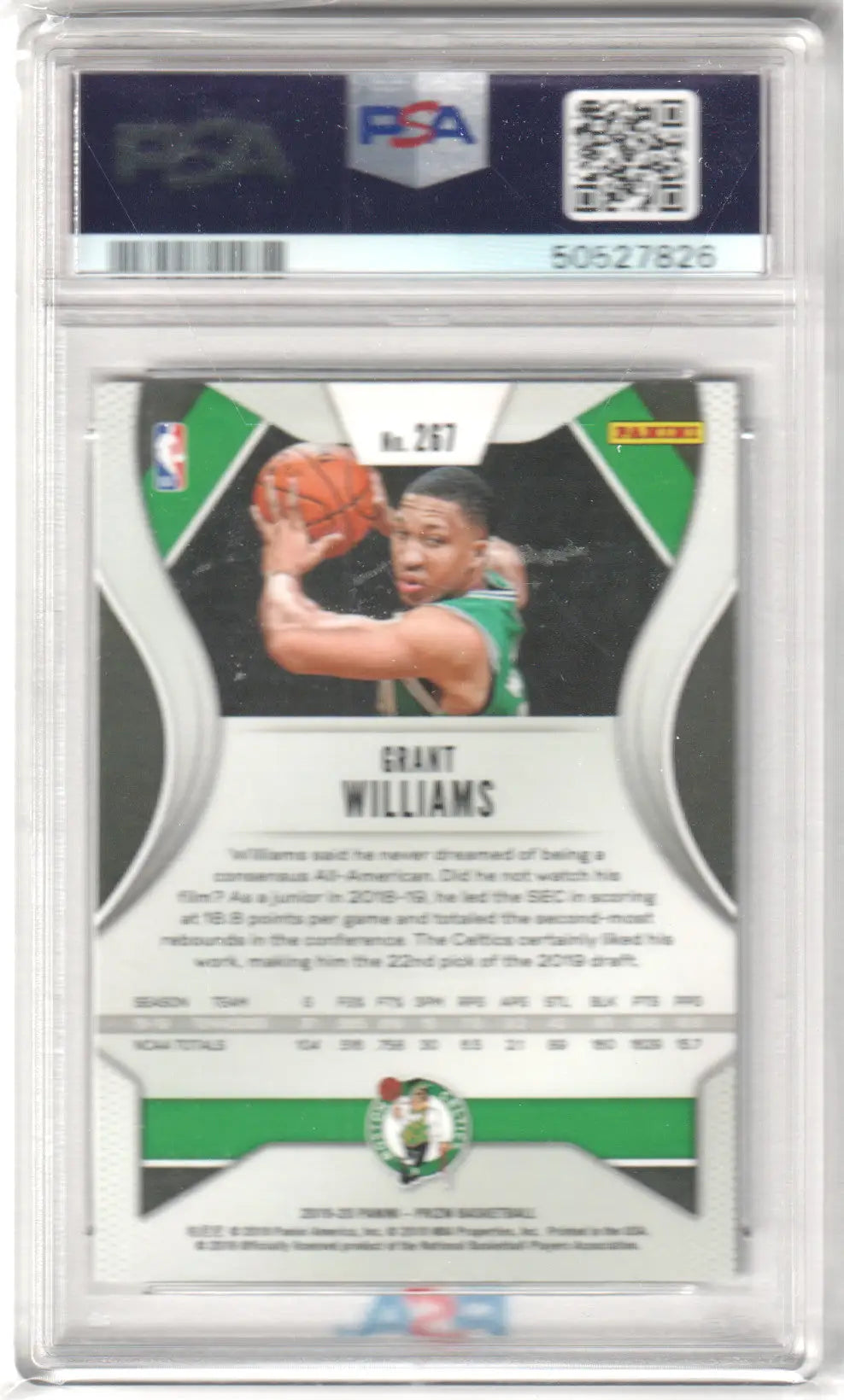 PSA-graded Grant Williams 2019-20 Panini Prizm RC card for Columbia Hobby collectors