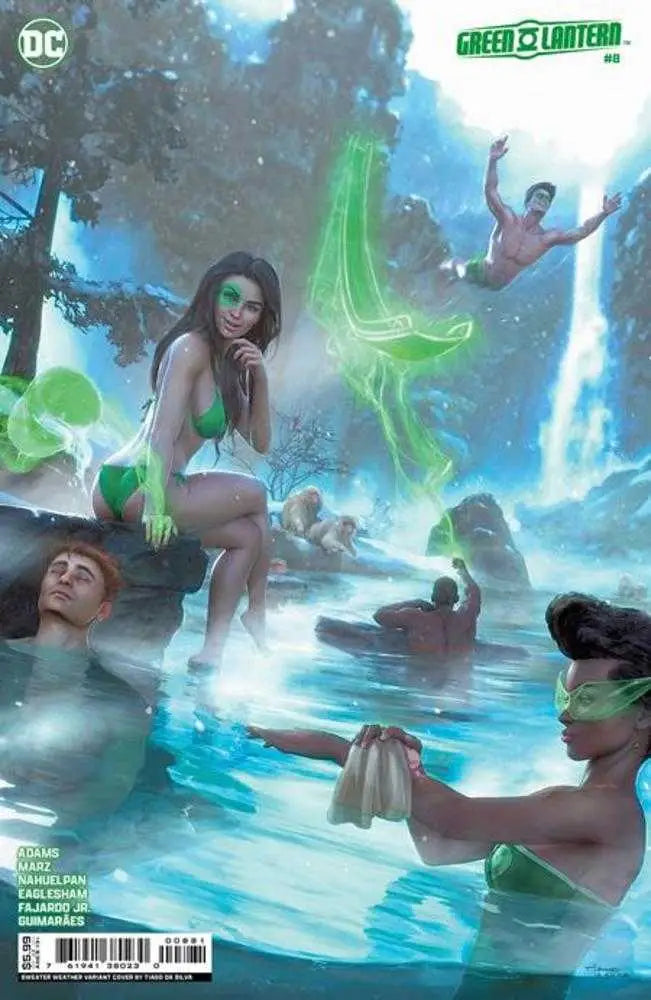 Comic book cover featuring Green Lanterns in glowing water for United Planets variant