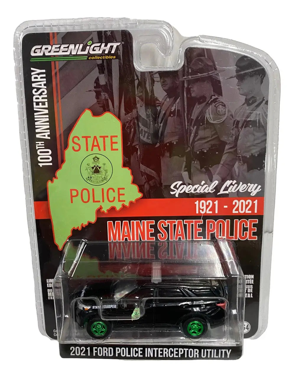 Die-cast model of 2021 Ford Police Interceptor Utility commemorating Maine State Police