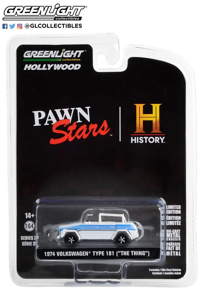 Packaged Greenlight 1:64 Hollywood Series Volkswagen Type 181 The Thing from Pawn Stars