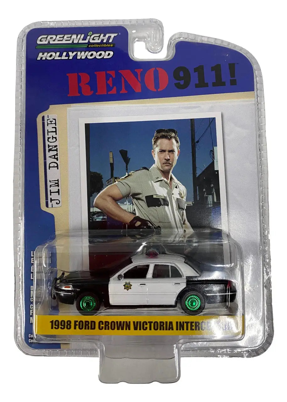 Packaged toy police car model of Ford Crown Victoria from Reno 911 in Hollywood Series