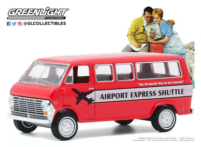 Red Ford Club Wagon Airport Express Shuttle with plane silhouette, from Norman Rockwell Series