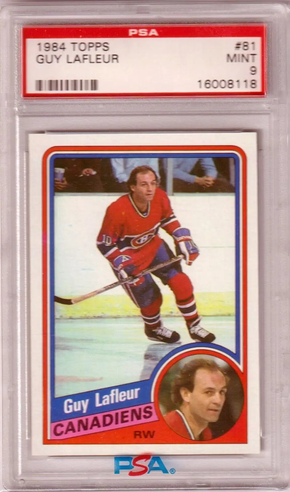 PSA-graded 1984 Topps Guy Lafleur Canadiens card mint condition single cards Columbia Hobby