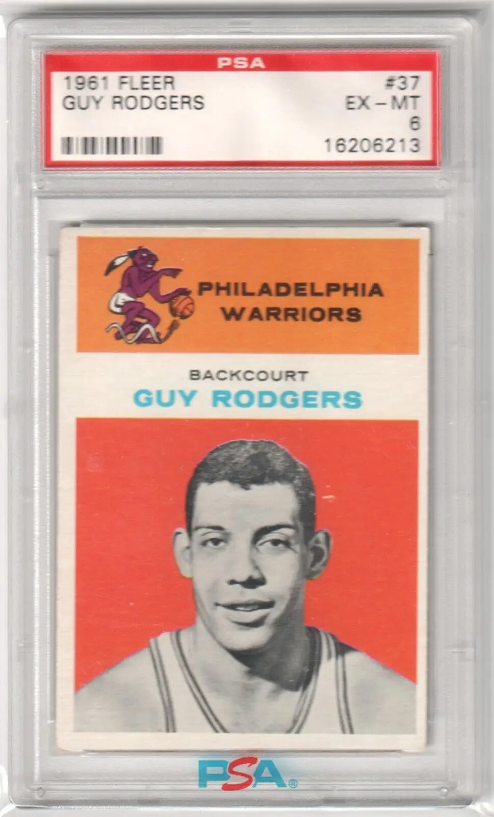 PSA-graded 1961 Fleer Guy Rodgers rookie card #37 for sale at Columbia Hobby with box free shipping