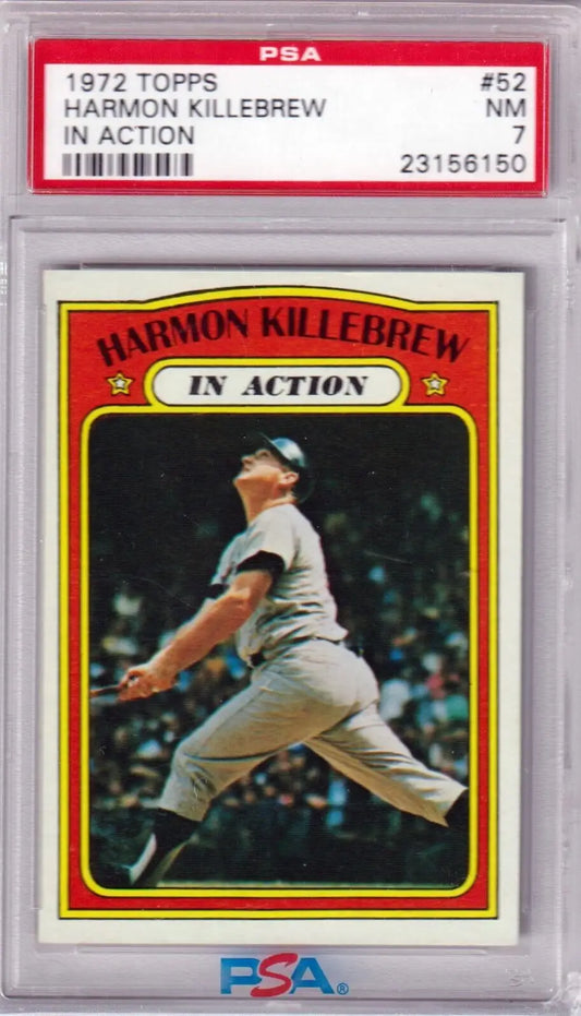 HARMON KILLEBREW 1972 Topps #52 PSA 7 NM single card from Columbia Hobby with free shipping