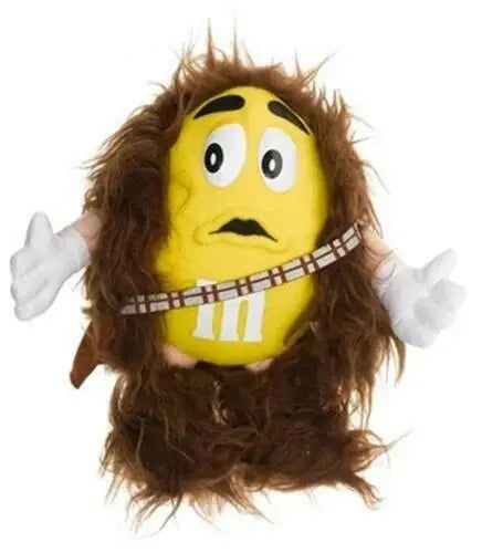 Yellow M&M Plush Buddy Chewbacca by Hasbro Star Wars with tag, perfect for collectors