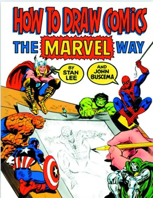 How to Draw Comics the Marvel Way cover featuring Thor, Hulk, Spider-Man, and Captain America