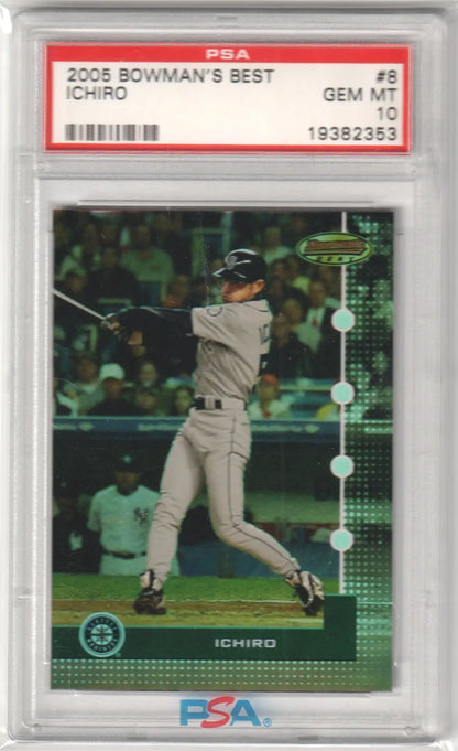 Graded Ichiro 2005 Bowman’s Best baseball card for trading cards at Columbia Hobby