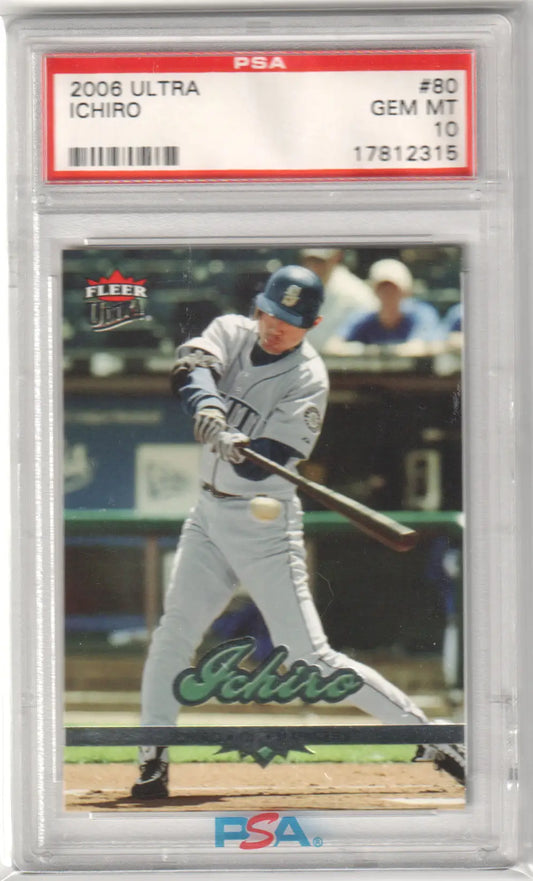 Graded Ichiro 2006 Fleer Ultra #80 PSA 10 GEM MINT trading card from Columbia Hobby