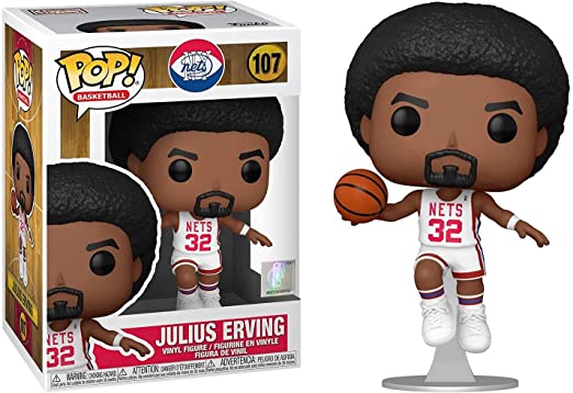 Julius Erving Funko Pop in New Jersey Nets uniform, NBA Legends Basketball collectible