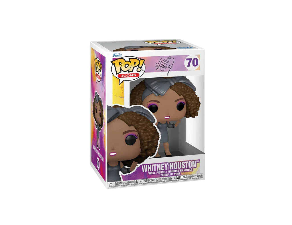 Whitney Houston Funko Pop vinyl figure #70 in gray outfit for trading cards collectors