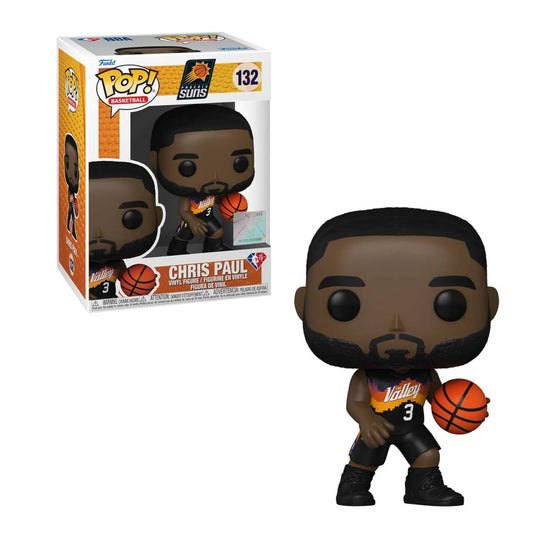 Funko Pop NBA Phoenix Suns figure of Chris Paul in black uniform holding a basketball