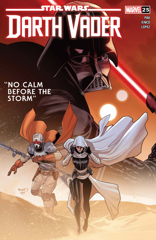 Comic book cover of Star Wars Darth Vader #20 with stormtroopers and an orange sky