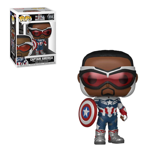 Funko Pop Captain America figure from The Falcon and The Winter Soldier, ideal for trading cards fans