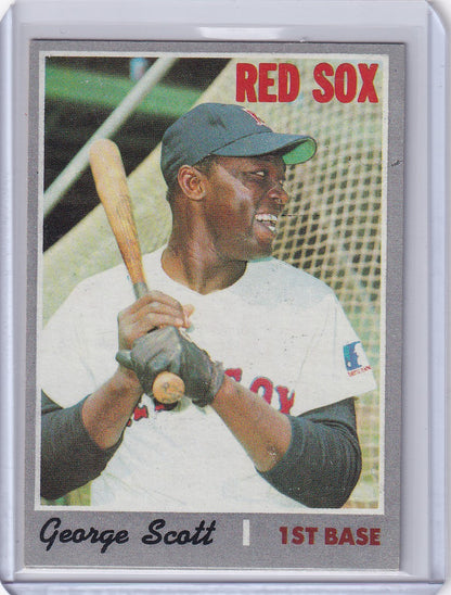 Baseball card of George Scott, Boston Red Sox player, from 1970 Topps Baseball set