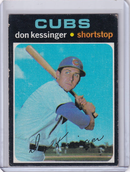 Topps Baseball card of Don Kessinger in batting pose for Chicago Cubs