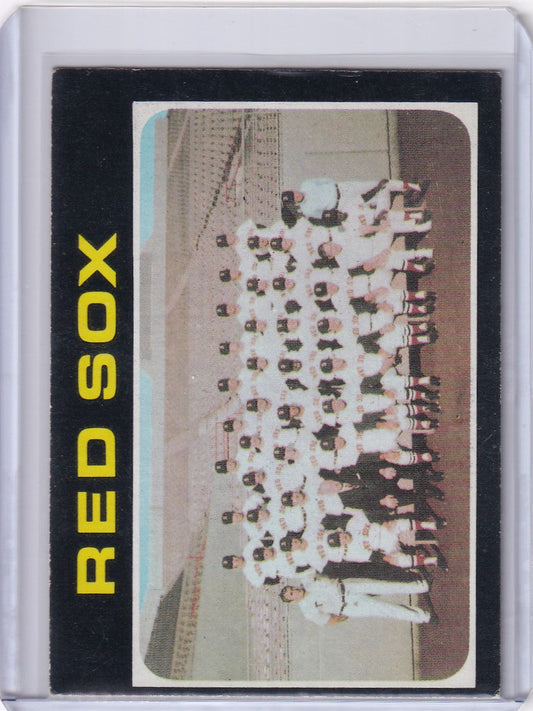 Vintage Topps Baseball card featuring the Boston Red Sox team photograph