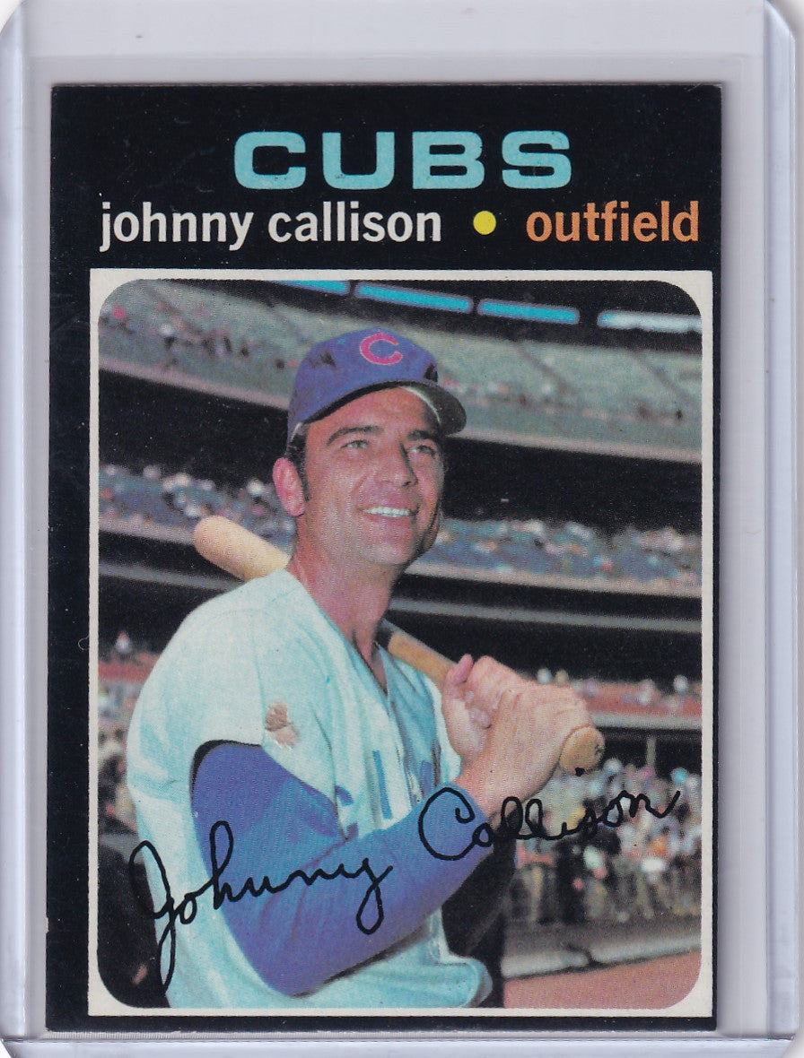 1971 Topps Baseball card of Johnny Callison from the Chicago Cubs in batting pose