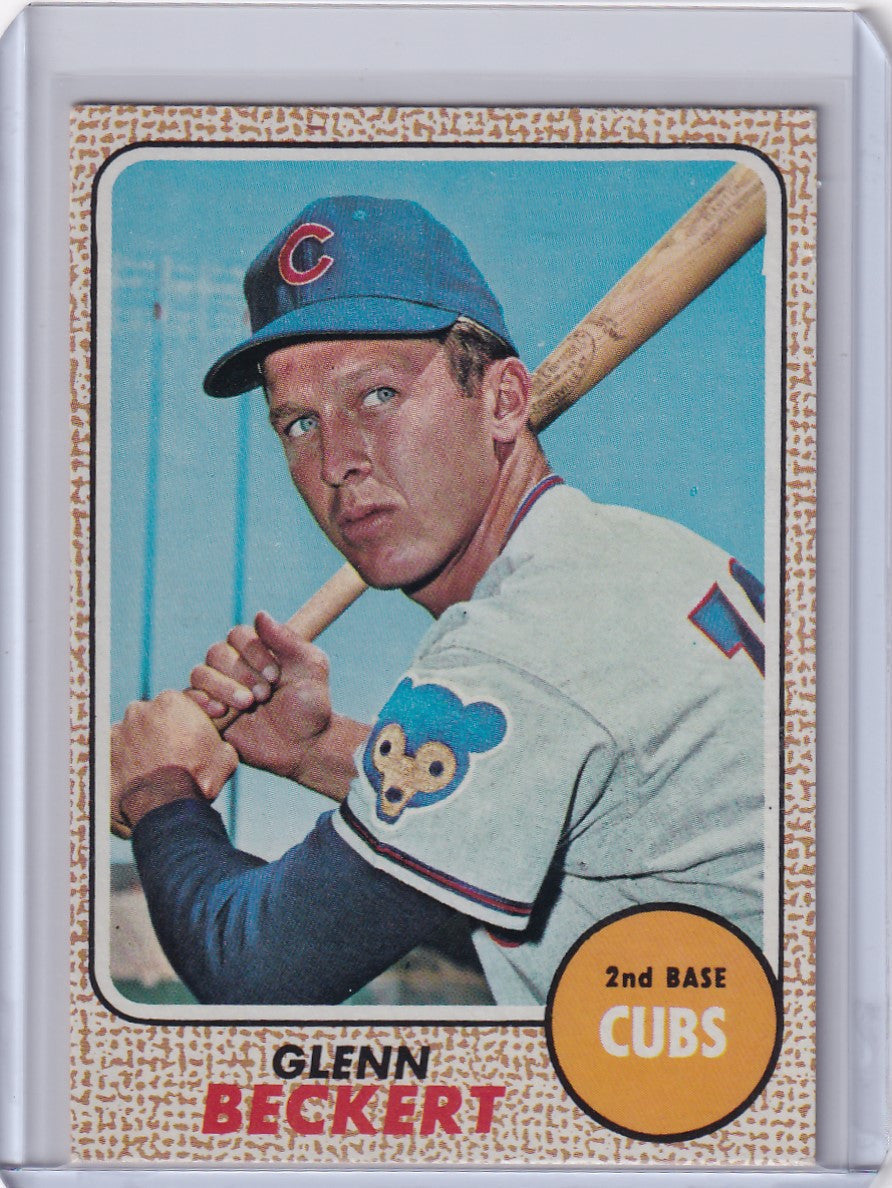 Topps Baseball card of Glenn Beckert in batting stance for Chicago Cubs