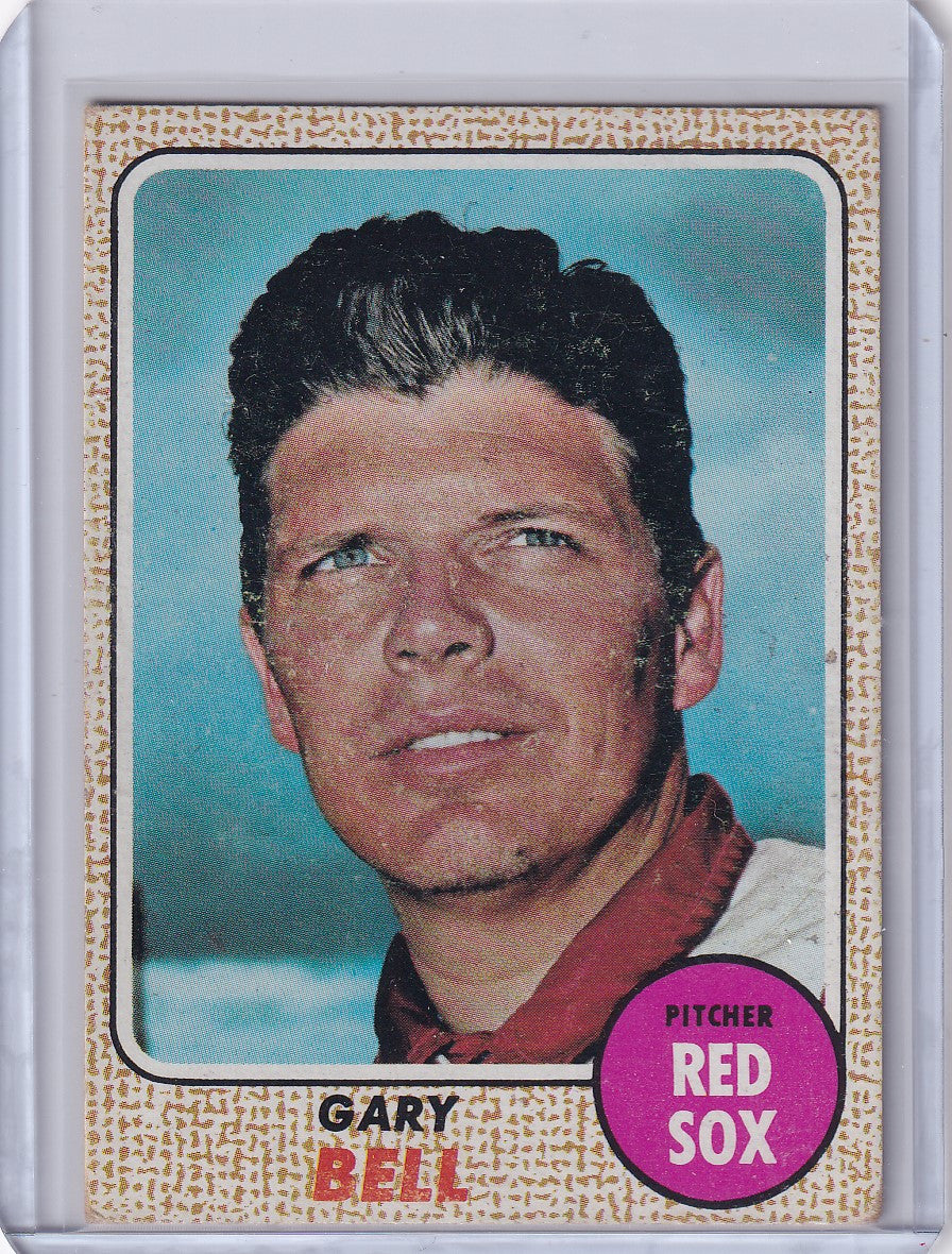 1968 Topps Baseball card of Gary Bell, pitcher for the Boston Red Sox