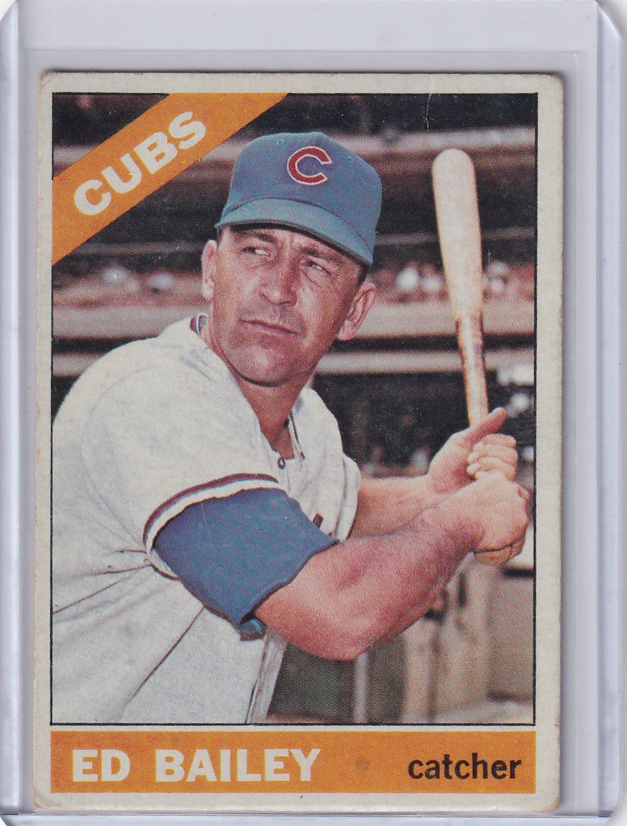 1966 Topps Baseball card of Ed Bailey in batting stance for Chicago Cubs