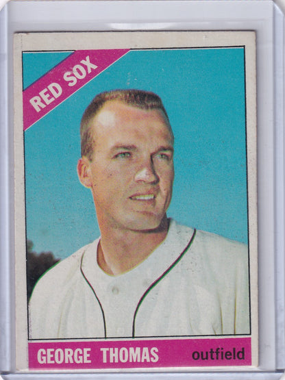 Baseball card of George Thomas, Boston Red Sox, from 1966 Topps Baseball #277