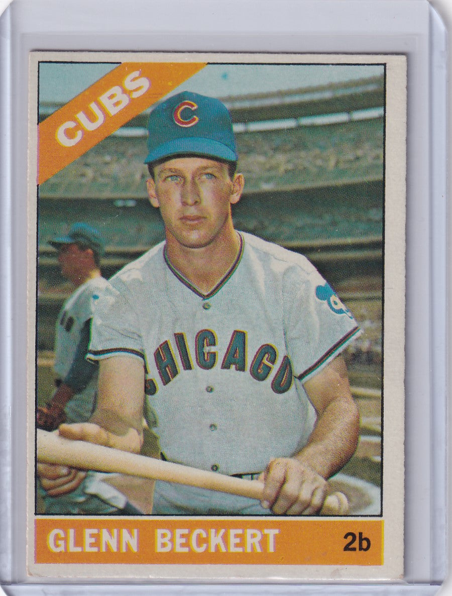 1966 Topps Baseball card showcasing Glenn Beckert of the Chicago Cubs