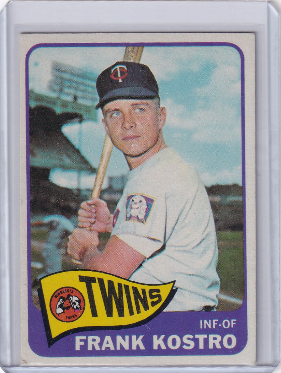 1965 Topps Baseball card featuring Frank Kostro of the Minnesota Twins