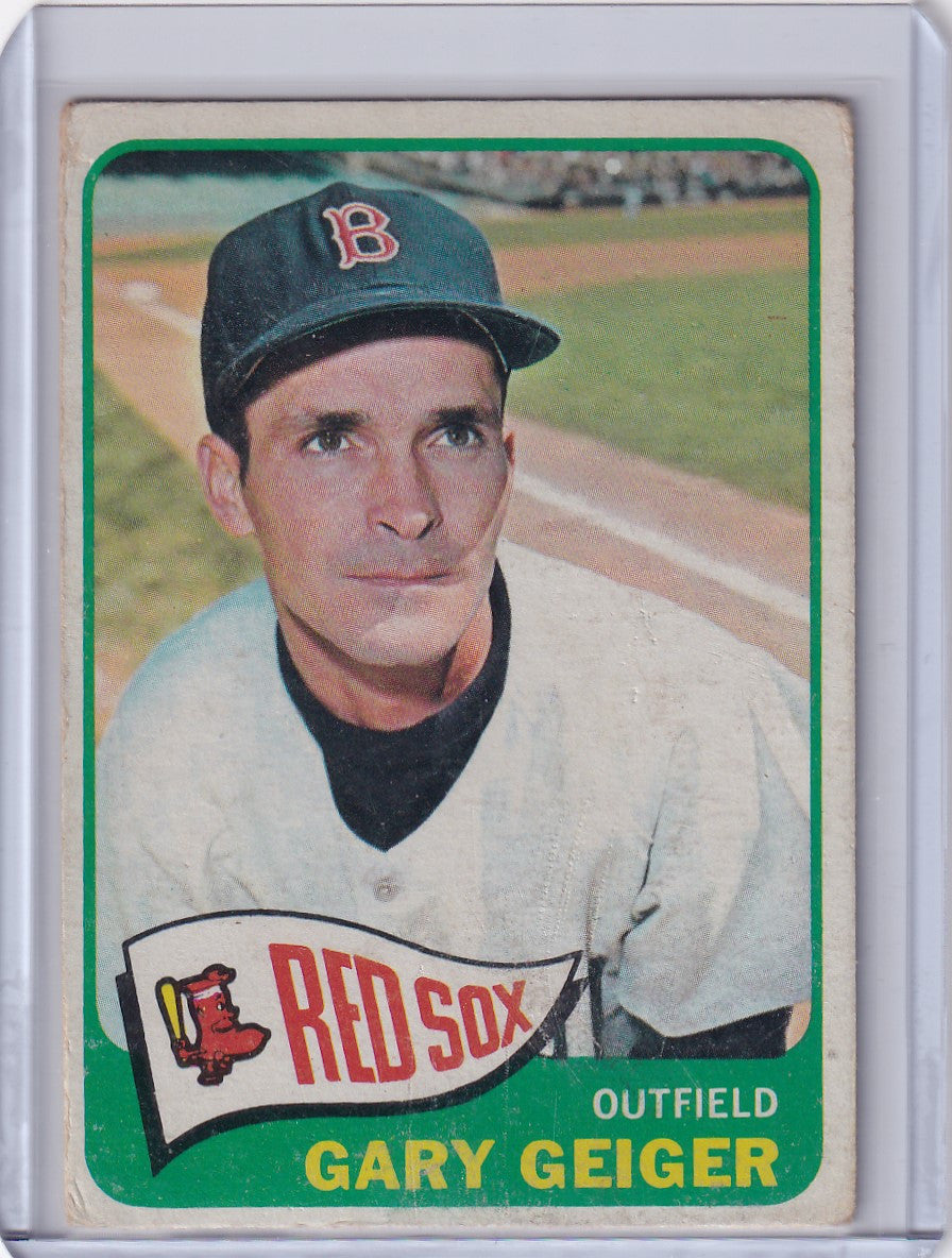 1965 Topps Baseball card of Gary Geiger, Boston Red Sox outfielder