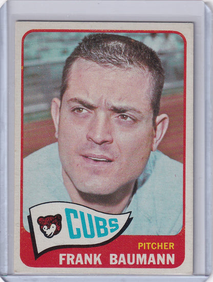 Topps Baseball card of Frank Baumann, Chicago Cubs pitcher from 1965