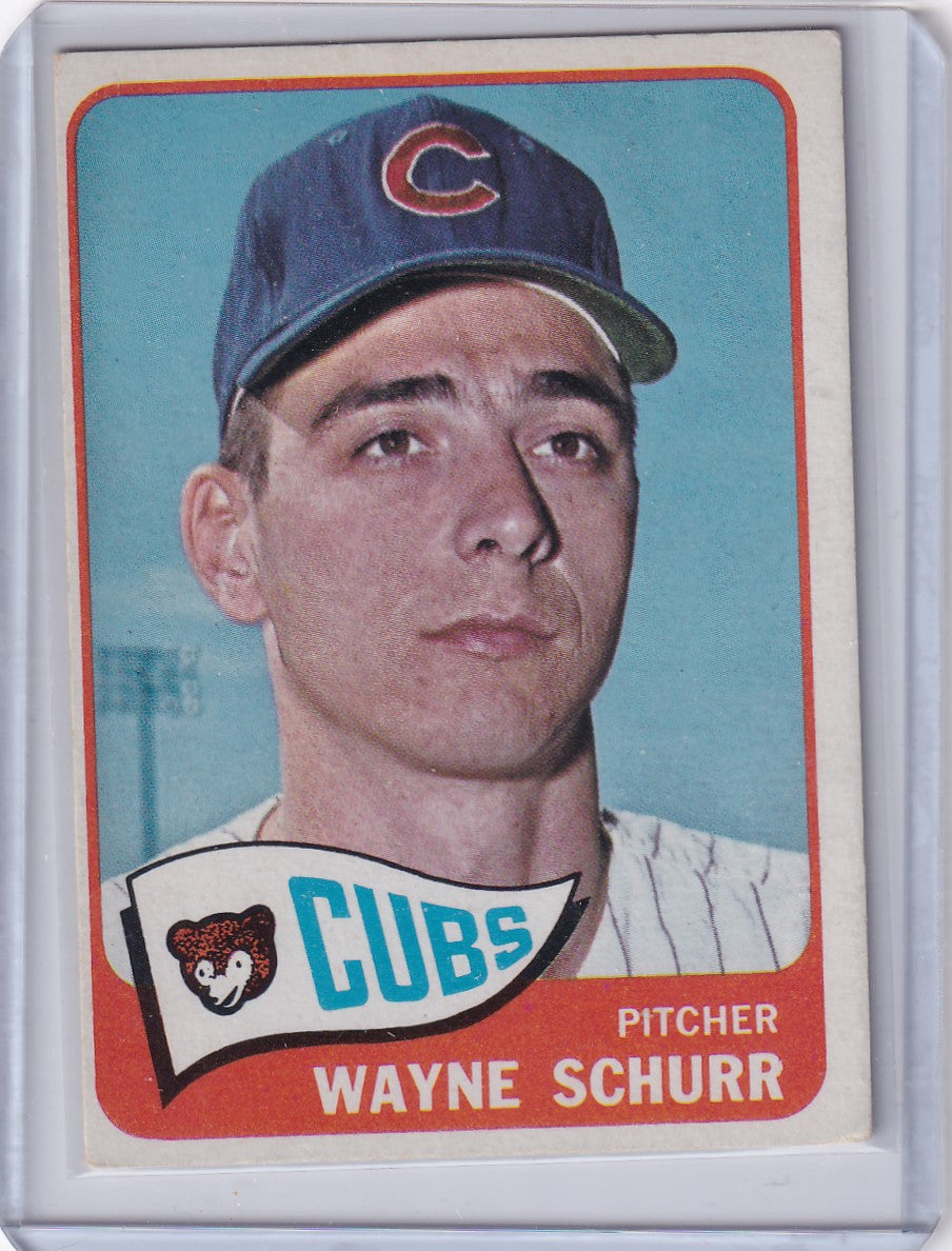 Wayne Schurr Topps Baseball card featuring a Chicago Cubs pitcher in uniform