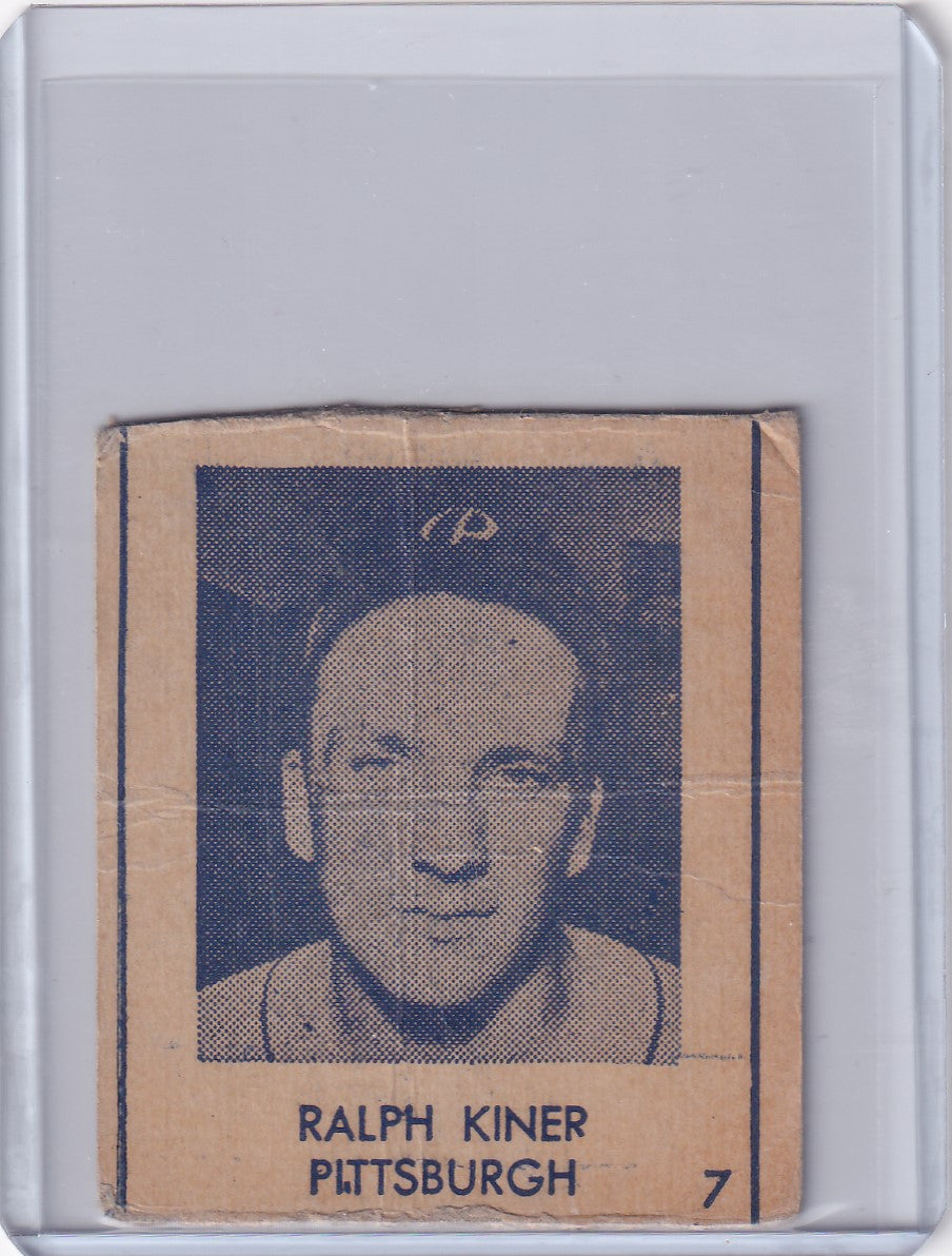 Vintage 1948 R346 Blue Tint baseball card of Ralph Kiner from the Pittsburgh Pirates