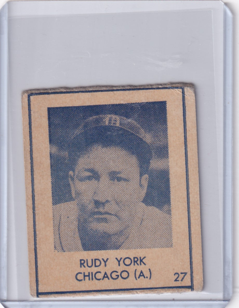 1948 R346 Blue Tint #27 Rudy York from the Chicago White Sox baseball card