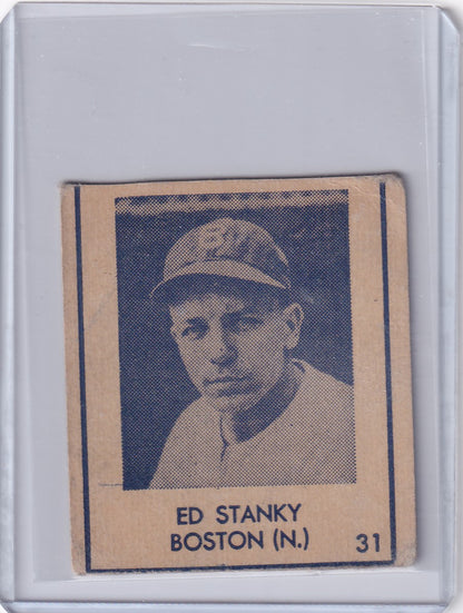 1948 R346 Blue Tint #31 Ed Stanky Boston Red Sox baseball card collectible