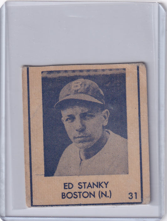 1948 R346 Blue Tint #31 Ed Stanky Boston Red Sox baseball card collectible