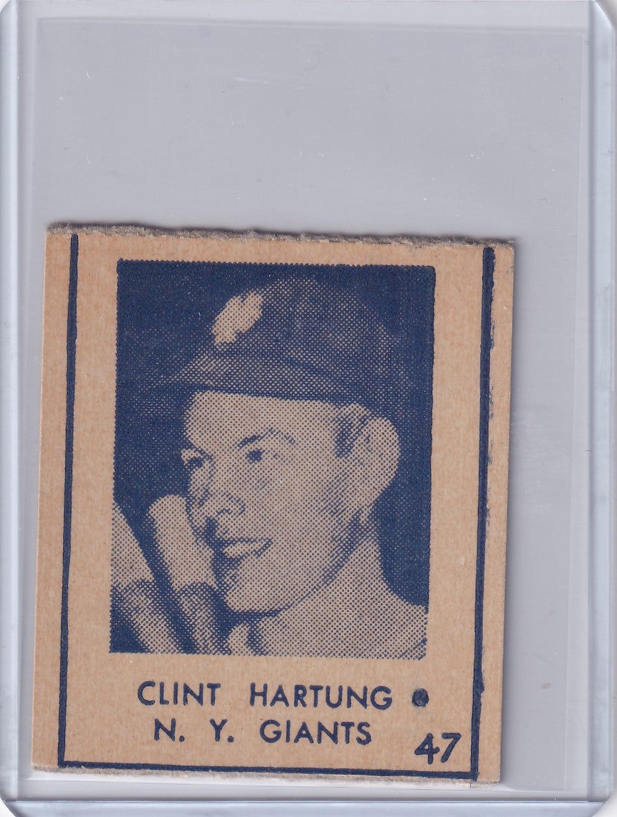 1948 R346 Blue Tint baseball card featuring Clint Hartung of the New York Giants