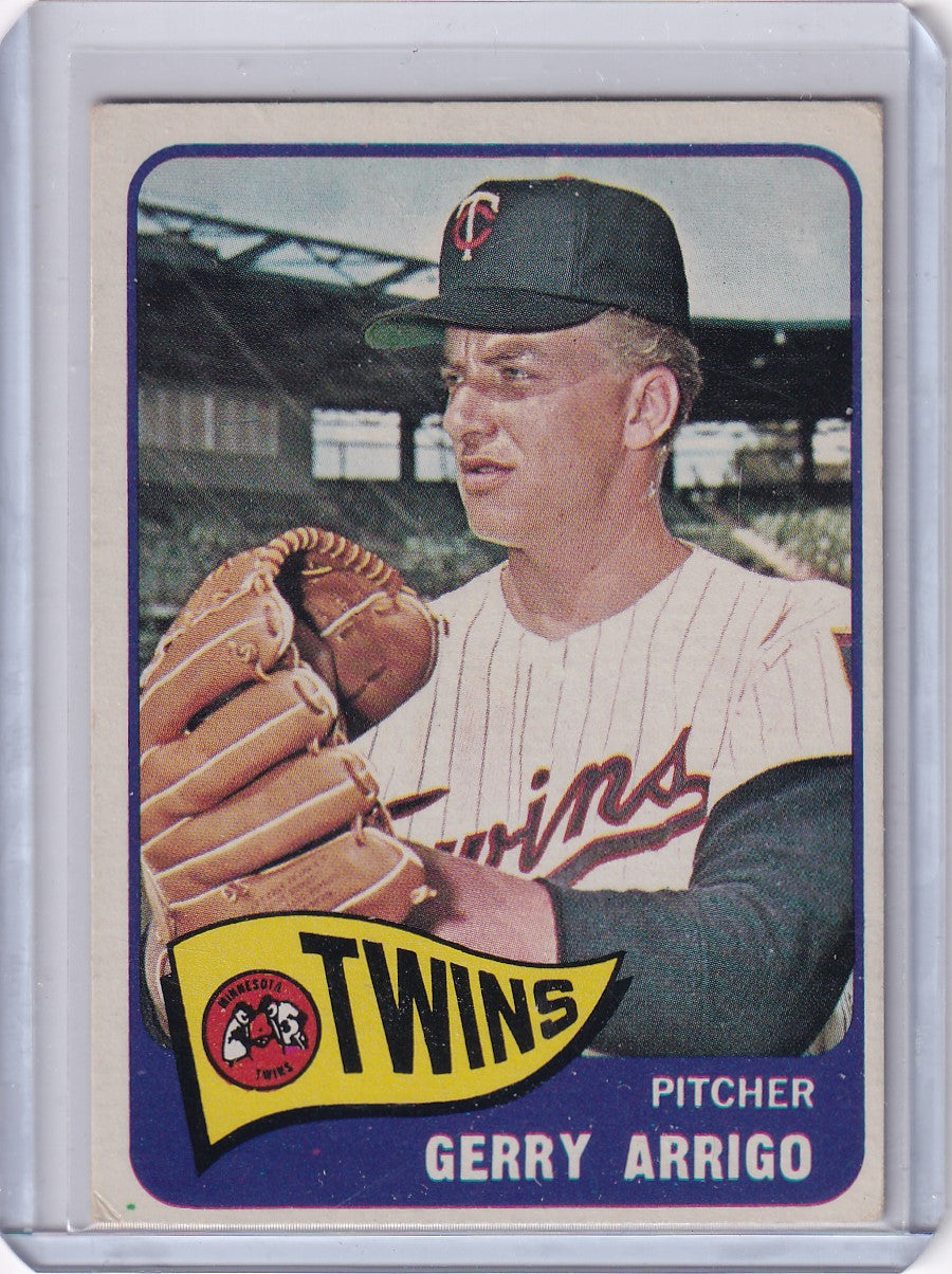 1965 Topps Baseball card of Gerry Arrigo, Minnesota Twins pitcher