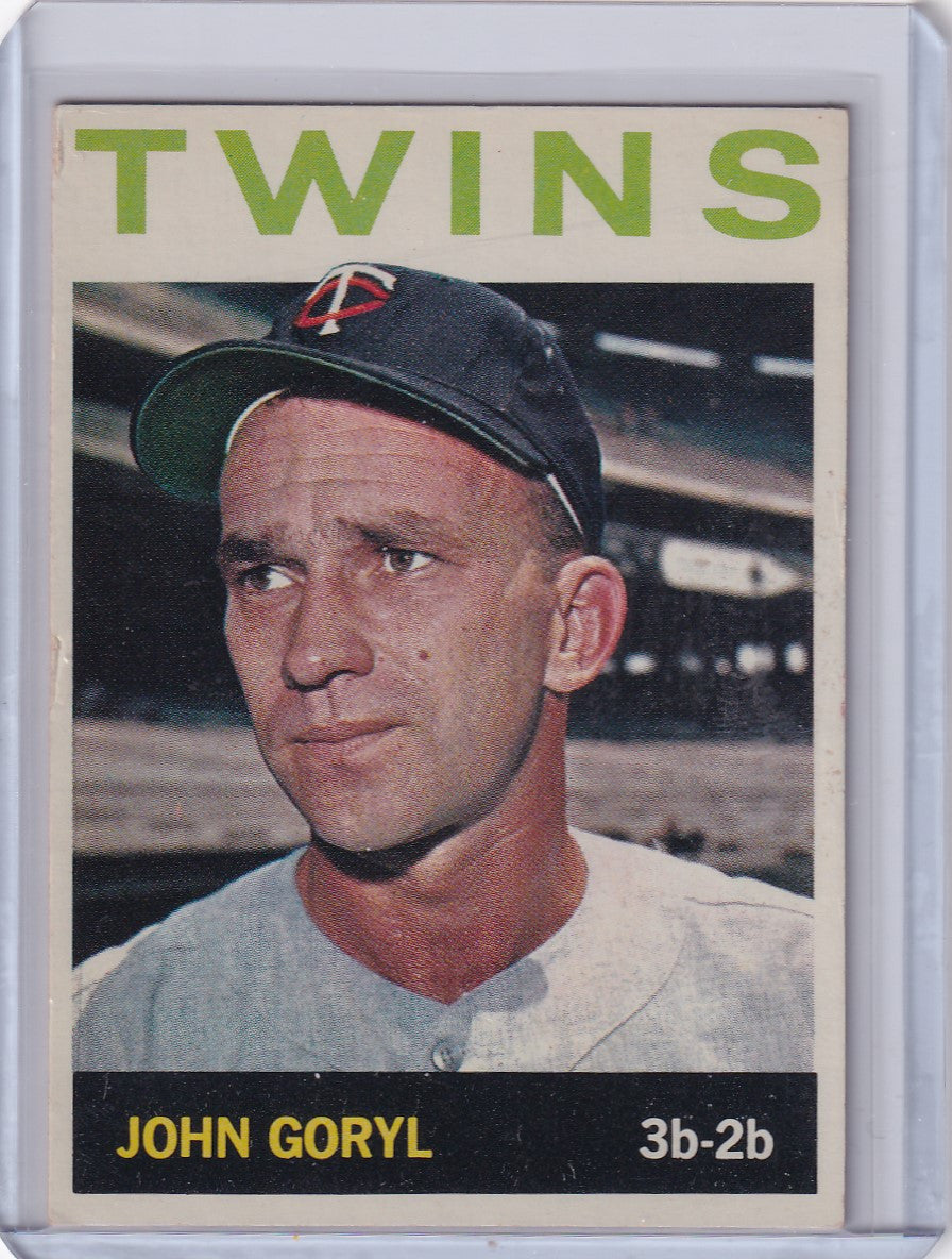 Vintage 1964 Topps Baseball card of John Goryl from the Minnesota Twins