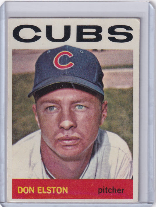 Vintage 1964 Topps Baseball card of Don Elston featuring Chicago Cubs pitcher