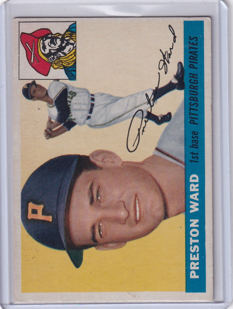 1955 Topps Preston Ward trading card featuring Pittsburgh Pirates vintage design