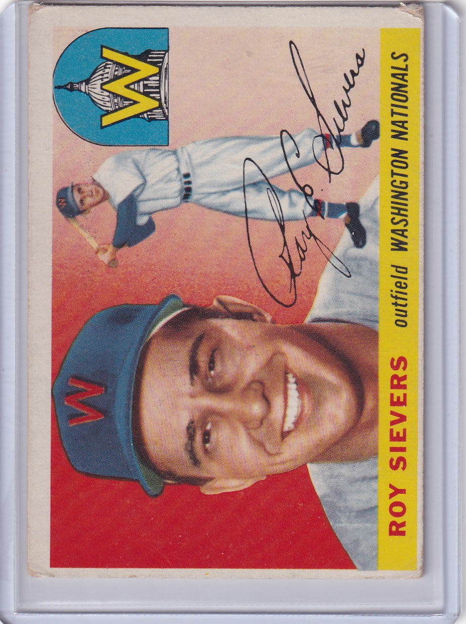 Vintage 1955 Topps trading card of Roy Sievers from the Washington Senators