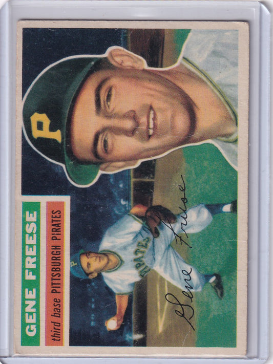 Vintage 1956 Topps baseball card of Gene Freese, Pittsburgh Pirates player