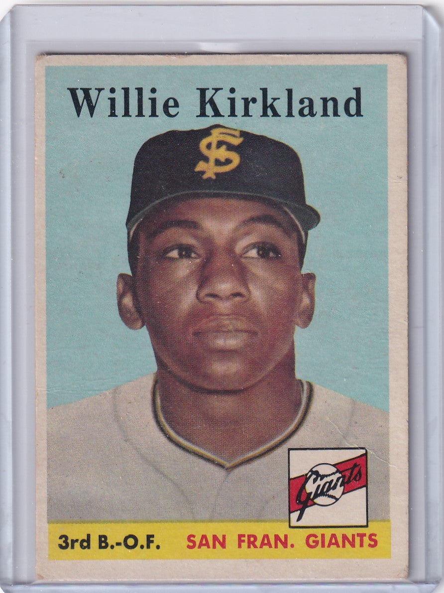 Vintage 1958 Topps #128 Willie Kirkland San Francisco Giants baseball card in uniform