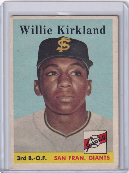 Vintage 1958 Topps #128 Willie Kirkland San Francisco Giants baseball card in uniform