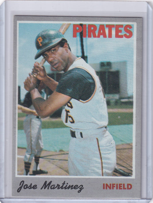 Vintage Topps Baseball card of Jose Martinez in batting stance for Pittsburgh Pirates