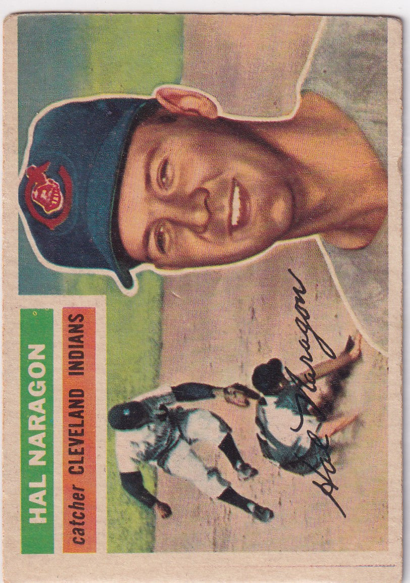 Vintage 1956 Topps #311 Hal Naragon - Cleveland Indians baseball card illustration